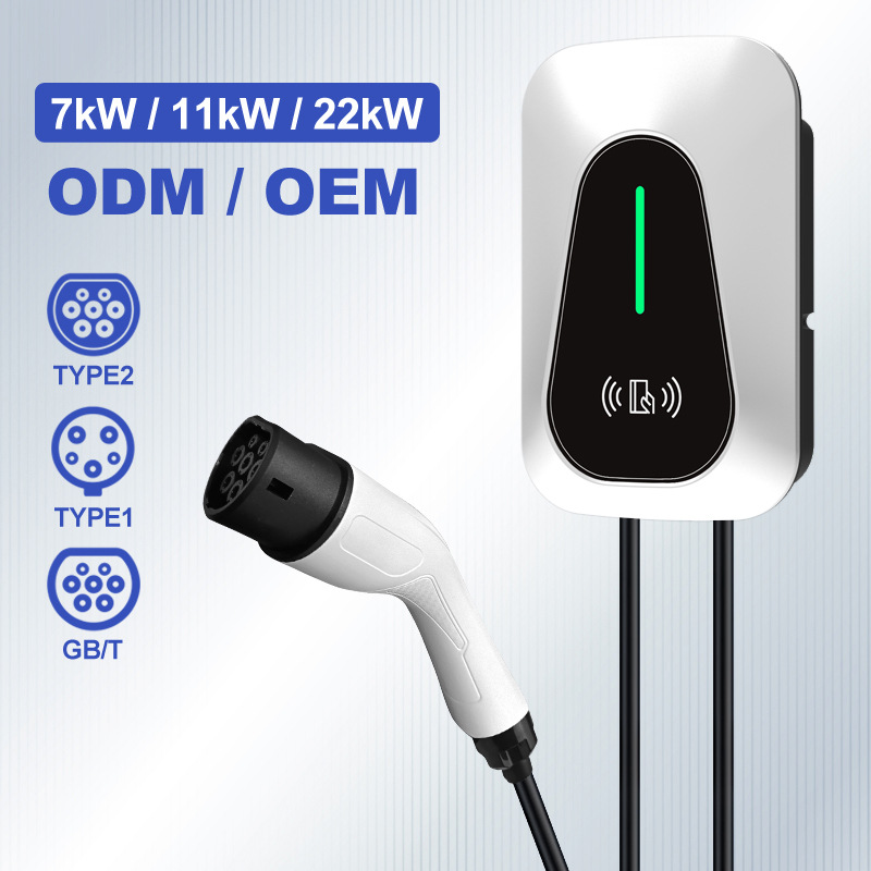 Ev Charger - 欧州規格7kWタイプ2 EV充電器 カードリーダー Tuyaアプリ対応 32A AC207-253V