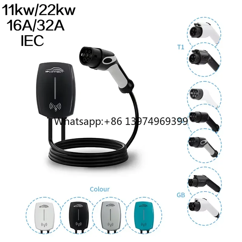 Wallbox Ev - 11kW、22kW、16A、32A、IEC規格対応の壁掛け式EV充電ステーション