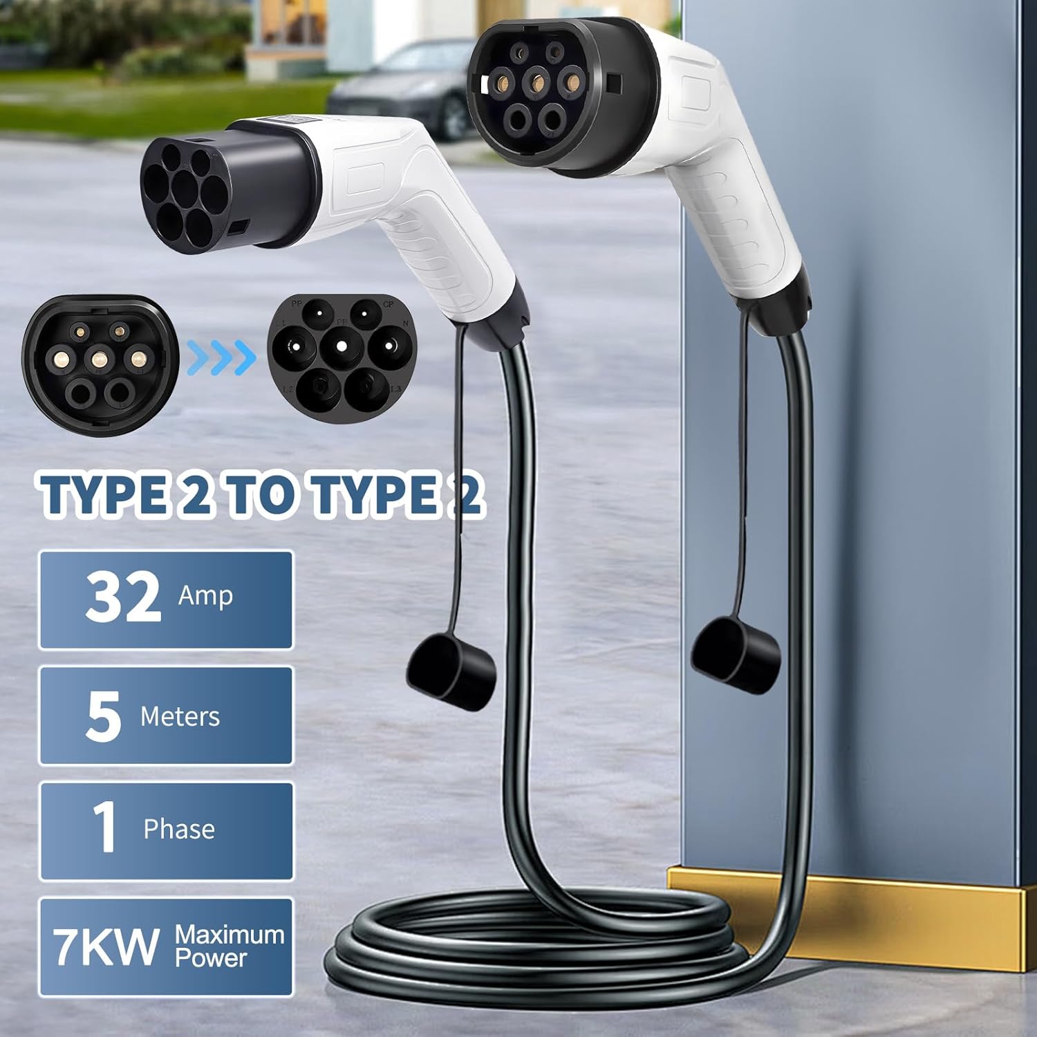 5M TPU製、1系統タイプ、2、62196、IEC 32A - Ev Charging Cable のレビューと価格