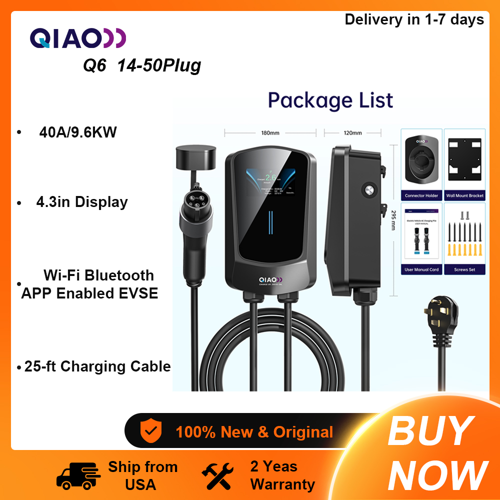QIAO レベル2電気自動車充電器 9.6KW 40A Ty - Ev Charging Cable のレビューと価格