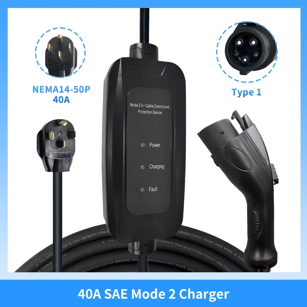 9kW 16A SAE J1772 Type 1 モバイルレ - Portable Ev Charger のレビューと価格