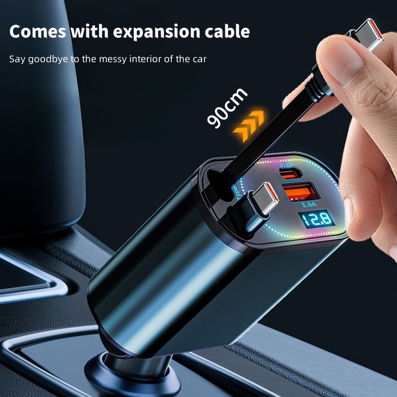 4 in 1格納式カーチャージャー、デュアルUSB Type - Fast Ev Charger のレビューと価格